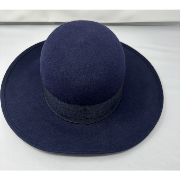 Saks Fifth Ave Blue Vintage Brim Hat Made In Italy Great Condition Rabbit Hair - Picture 4 of 12